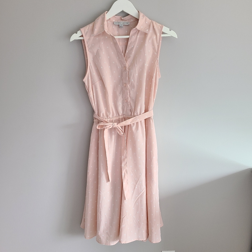 Larry Levine Pink Polkadot Dress